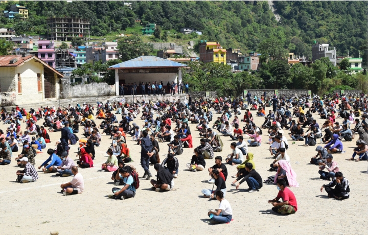 म्यादी प्रहरीको लिखित परीक्षामा एक सय २१ प्रतिस्पर्धी अनुपस्थित।