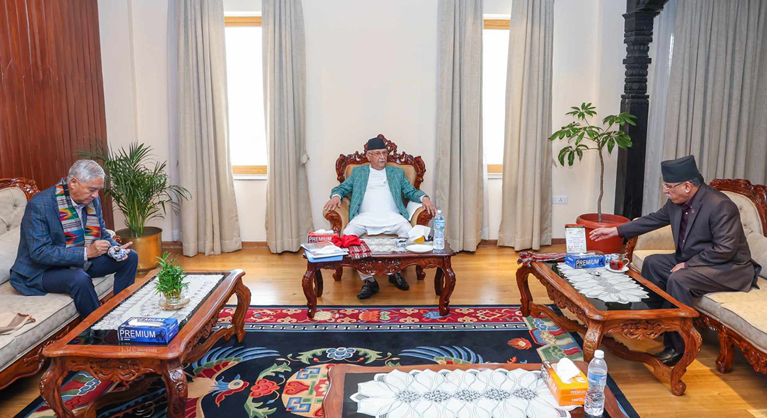 शीर्ष नेताहरूबीच भेटवार्ता, राष्ट्रिय सहमतिको सरकारबारे छलफल हुने संभावना