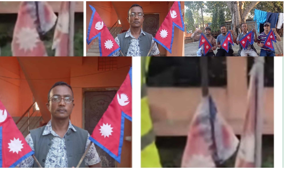 पत्रकारको पहलमा सीतापुर प्रहरी चौकीमा नयाँ राष्ट्रिय झण्डा फहरायो